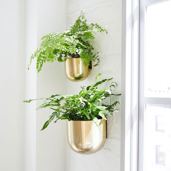 West Elm Other - NWT - West Elm Metal Wallscape Planter - Large - Brass